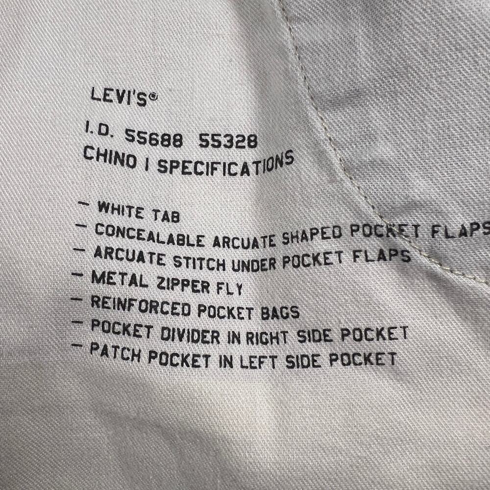 Levi’s White Tab 100% Cotton Camouflage Chino Pants Size 34x29 - Picture 9 of 13